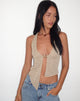 Immagine di Kacie Waffle Knit Halterneck Butterfly Top in Oat
