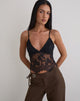 Immagine di Kaika Plunge Cami Top in pizzo Eyelash Nero