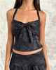 Immagine di Kampi Halter Top in Satin Jacquard Nero