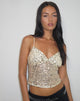 Immagine di Karachi Triangle Cami Top in oro con paillettes
