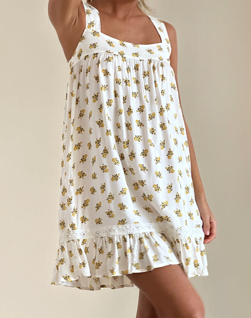 Abito Karina in Funshine Floral Off White