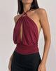 Immagine di Karise Plunge Top in Cupro Rosso Scuro