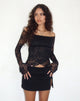 Immagine di Kawila Bardot Top in pizzo floreale Jet Black