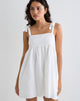 Immagine di Kayla Neck Mini Dress in Lino Avorio
