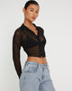 immagine di Kelly Cropped Shirt in maglia nera