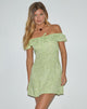 Immagine di Kenja Bardot Mini Dress in Retro Paisley Lime
