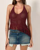 Immagine di Kulmina Top asimmetrico a collo alto con frange Berry