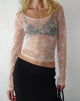 Immagine di Lainey Top in pizzo a maniche lunghe in Blush