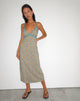 immagine di Lalu Midi Dress in Bohemian Batik Blu Marrone