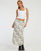 immagine di Lassie Maxi Skirt in Butterfly Vine Flock Bianco