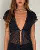 Immagine di Lavanya Butterfly Top in Polka Black Flock