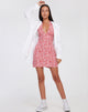 immagine di Leana Mini Dress in Ditsy Butterfly Pesca e Rosso