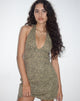 Immagine di Leana Mini Halterneck Dress in Tan Croc Print