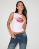 Immagine di Leen Canotta rosa con grafica Kiss Me I'm Fab