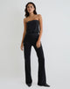 Immagine di Leocadia Bandeau Top in Cupro Nero