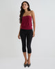Immagine di Leocadia Bandeau Top in Cupro Rosso Scuro