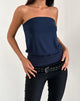 Immagine di Leocadia Long Bandeau Top In Cupro Navy