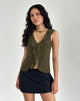 Immagine di Leviosa Butterfly Top in maglia verde muschio