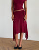 immagine di Leysa Midi Skirt in maglia trasparente rossa