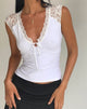 immagine di Livina Top in Jersey Bianco Pizzo