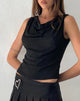 Immagine di Lizette Cowl Open Back Top in nero testurizzato