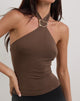 Immagine di Lorie Halter Top in Cupro Bitter Chocolate