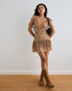 Immagine di Lotri Wrap Mini Dress in Cluster Floral Brown