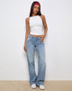 Immagine di Jeans paralleli a vita bassa in blu brillante Usato