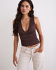 Immagine di Lycia Plunge Top in Micro Polka Brown