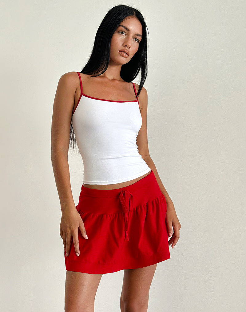 Minigonna Maddy in maglia rossa