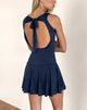 Immagine di Maisha Open Back Bow Mini Dress in Slinky Navy