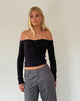 Immagine di Makena Bardot Jumper in nero spazzolato