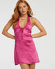 immagine di Maruko Mini Dress in raso rosa scuro brillante