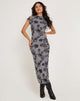 Immagine di Maruza Midi Dress in Mesh Doodle Flower Grigio