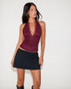 Immagine di Matua Halter Top in pizzo trifoglio marrone
