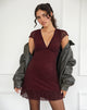 Immagine di Melva Mini Abito in Ditsy Flock Burnt Maroon
