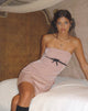 Immagine di Merila Mini Abito a Fascia in Gessato Blush