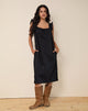 Immagine di Merrily Smock Midi Dress in Popeline Nero