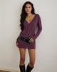 Immagine di Mihiro Mini Dress in Cupro Deep Purple