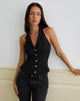 Immagine di Mikanu Button Down Blouse in Diamante Sartoriale Nero