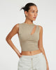 IMMAGINE DI Min Cutout Crop Top in London Fog