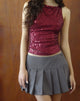 Immagine di Miriam Top in drappeggio di paillettes marrone