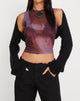 Immagine di Monlo Gilet Top in Mesh Watercolour Wine