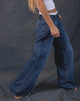 Immagine di Roomy Extra Wide Low Rise Jeans in Mid Blue Used