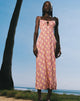 Immagine di Jelika Midi Dress in Bohemian Batik Maroon Peach