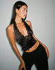immagine di Mutsuki Halterneck Top in satin nero