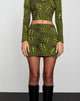 Immagine di Kinan Gonna Bodycon in verde ottico a pois