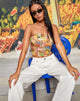 immagine di MOTEL X BARBARA Shae Top a fascia in collage tropicale anni '90