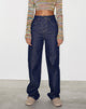 immagine dei jeans Parallel in lavaggio blu con risciacquo