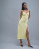 Immagine di Jacy Ruffle Midi Dress in Mesh Lemon